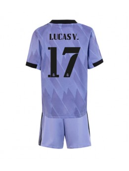 Real Madrid Lucas Vazquez #17 Auswärts Trikotsatz für Kinder 2022-23 Kurzarm (+ Kurze Hosen)